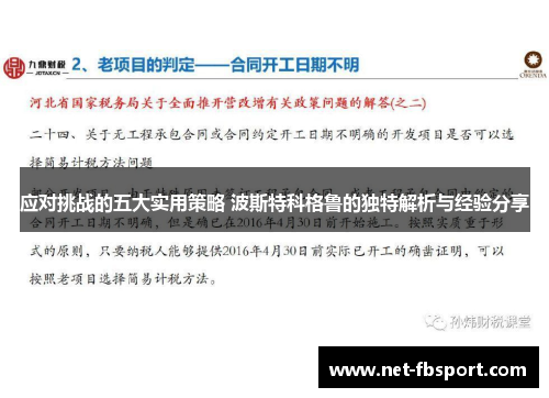 应对挑战的五大实用策略 波斯特科格鲁的独特解析与经验分享