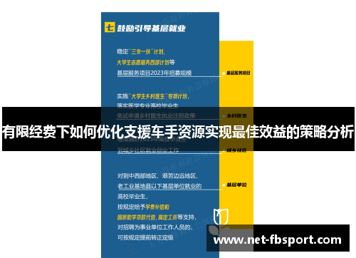 有限经费下如何优化支援车手资源实现最佳效益的策略分析
